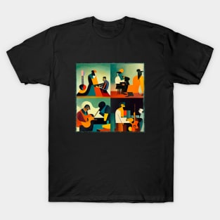 Contemporary Abstract Jazz Quartet T-Shirt